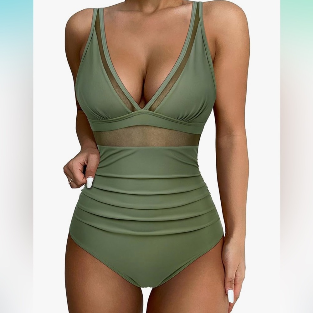 Tummy control one piece bathing suit